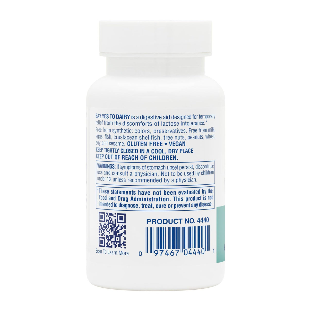 NaturesPlus Say Yes to Dairy - 50 Chewable Tablets - Natural Lactase Enzyme Supplement - Maximum Strength Digestive Aid - Lactose Intolerance Relief - Gluten Free - 50 Servings