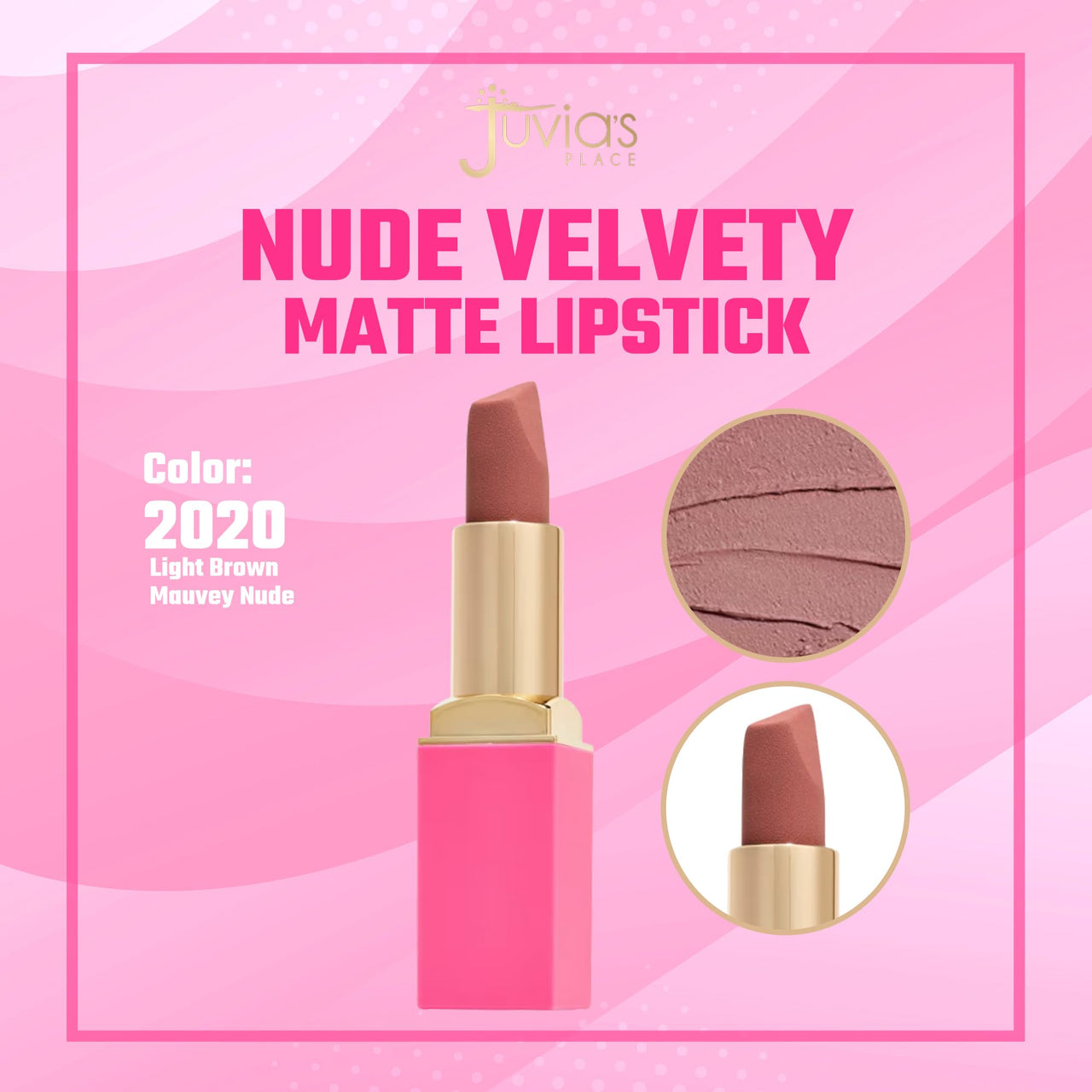 Juvia's Place The Nude Velvety Matte Lipstick 2020 - Nude, Long-lasting, Rich-Color Lip Makeup, Creamy Lipstick with Matte Finish, Beauty & Lip Products