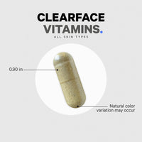 Thumbnail for Codeage Clearface Pantothenic Acid, Niacin Supplement, Vitamins A, C, D3, E, Probiotics, Zinc, Riboflavin, Thiamin, L-Lysine HCL & Omega-3, Niacinamide, Skin Botanical Blend - Non-GMO - 90 Capsules