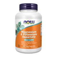 Thumbnail for NOW Foods Supplements, Magnesium & Potassium Aspartate with Taurine, Heart Health*, 120 Veg Capsules