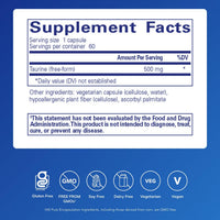 Thumbnail for Pure Encapsulations Taurine 500 mg | Amino Acid Supplement for Liver, Eye Health, Antioxidants, Heart, Brain, and Muscles* | 60 Capsules