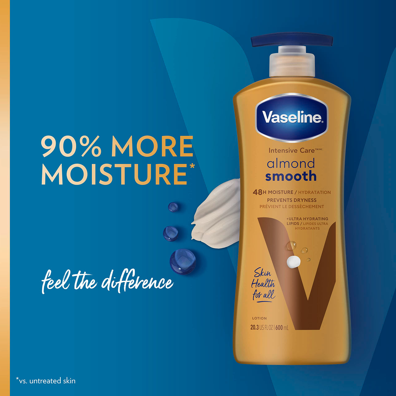 Vaseline Intensive Care hand and body lotion Almond Smooth for Rich Moisturization 20.3 Oz