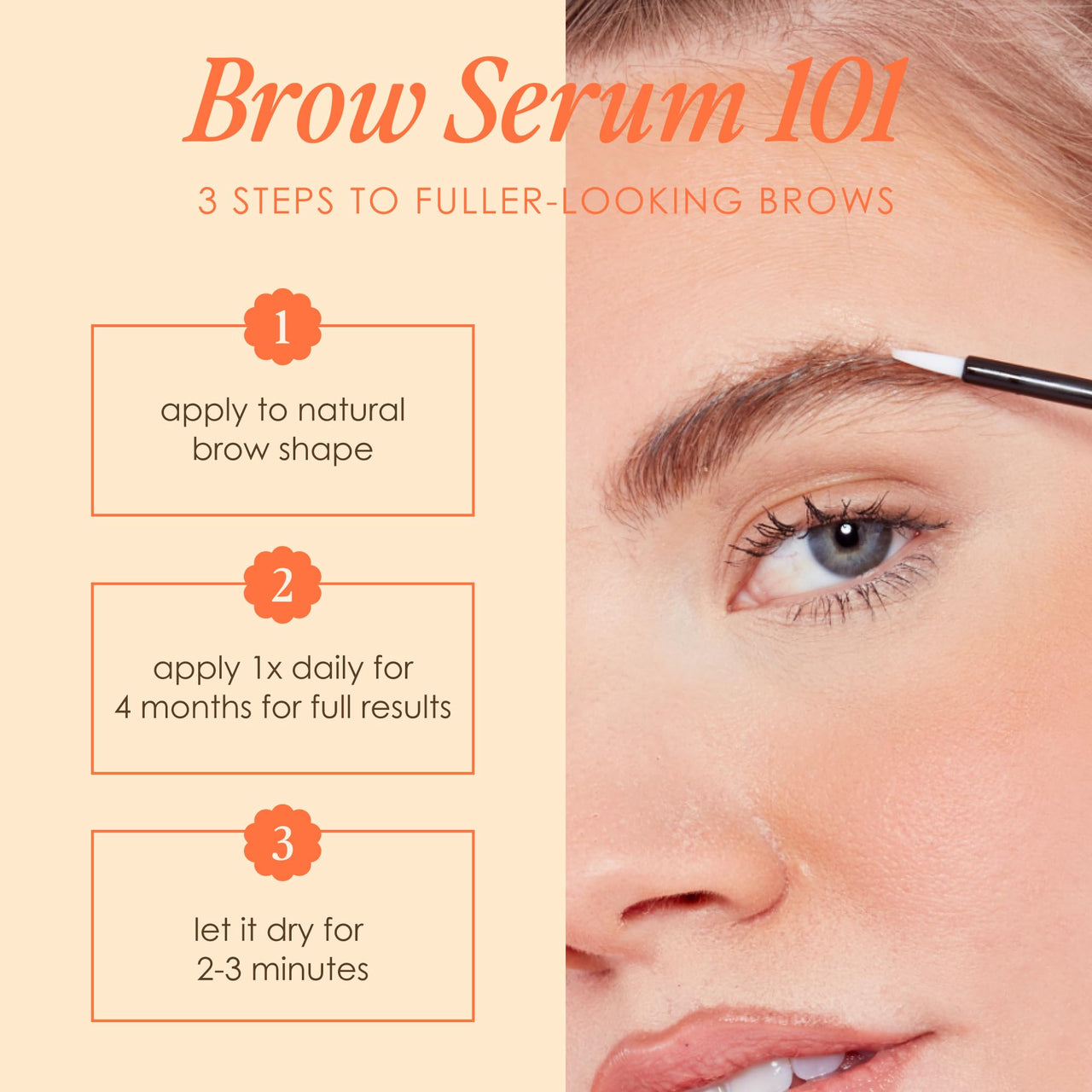 Grande Cosmetics GrandeBROW Brow Enhancing Serum for Fuller, Bolder, Looking Eyebrows - Brow Serum With Vitamins, Peptides, Antioxidants, Amino Acids, Cruelty Free - 4 Month Supply (3 mL)