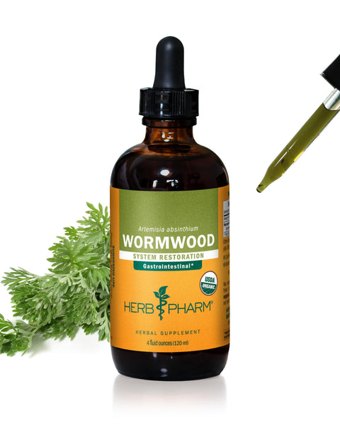 Image 1 of Herb Pharm Certified Organic Wormwood Liquid Extract for Digestive System Support - 4 Ounce