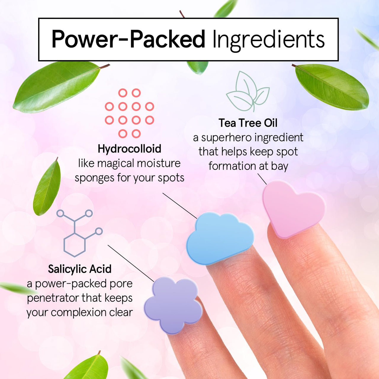 grace & stella Award Winning Pore Strip - Pimple Patches for Face - Hydrocolloid Acne Patches - Absorbs Zits, Reduces Redness - Cute Patches Dermatologist-Tested, Vegan (Multishape, 36 Count)