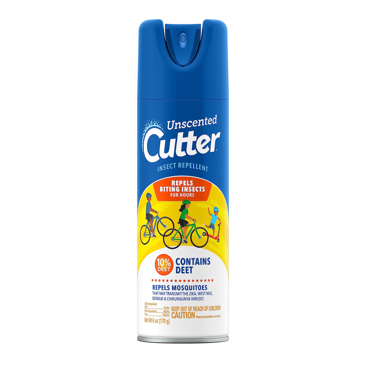 Cutter Unscented Cutter Insect Repellent, Aerosol, 6-Ounce, Clear