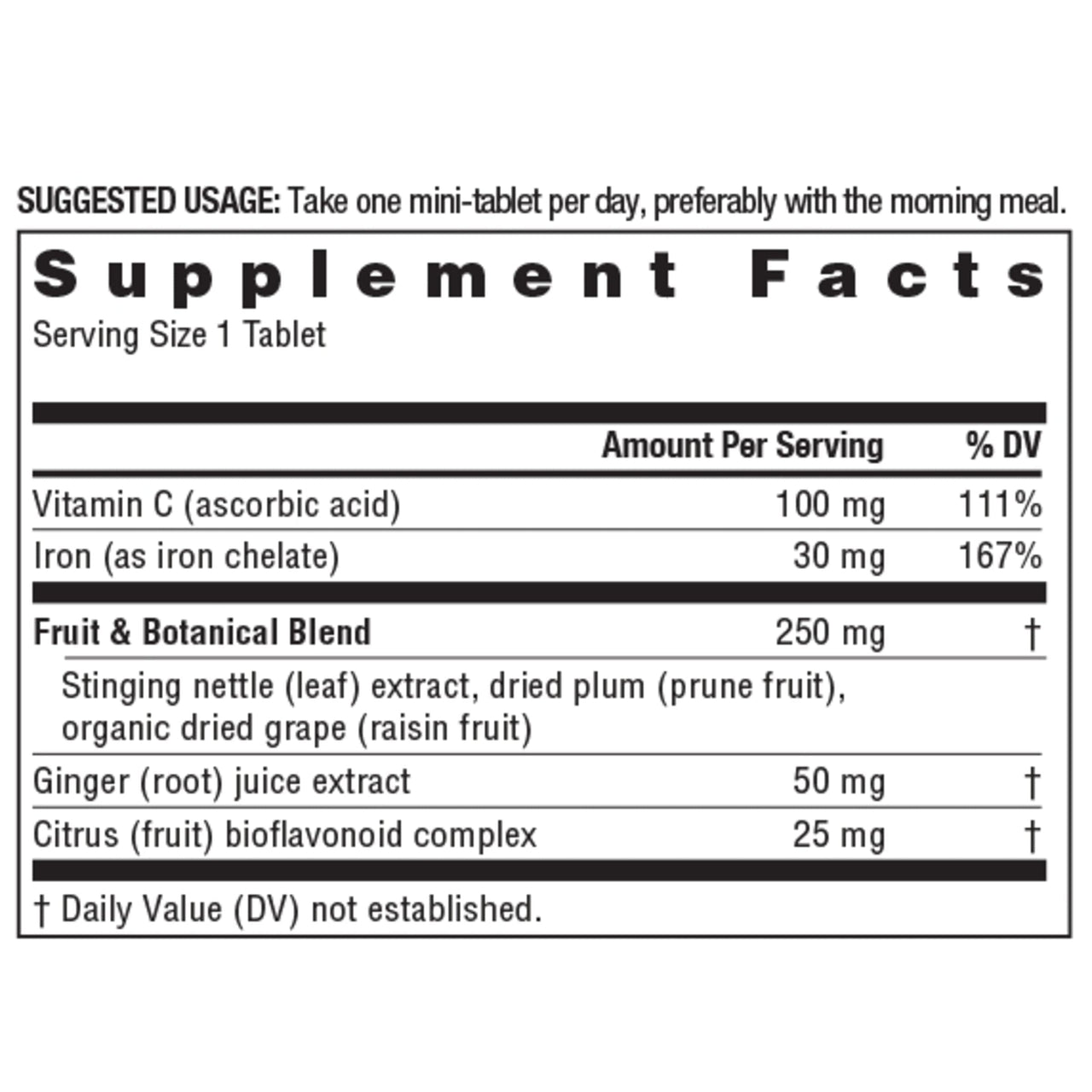 Rainbow Light Complete Iron Mini Tablets | 60 Count | High Potency Iron | with Vitamin C to Support Absorption | Supplement for Men and Women