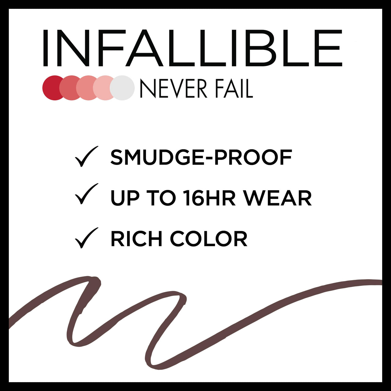 L'Oreal Paris Makeup Infallible Never Fail Original Mechanical Pencil Eyeliner with Built in Sharpener, Brown, 0.008 oz.