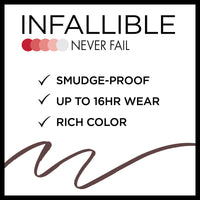 Thumbnail for L'Oreal Paris Makeup Infallible Never Fail Original Mechanical Pencil Eyeliner with Built in Sharpener, Brown, 0.008 oz.