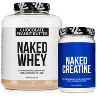 Thumbnail for NAKED Whey Chocolate Peanut Butter Protein Powder (52 Servings) + Pure Micronized Creatine Monohydrate 500g (100 Servings) Bundle – Grass-Fed; Non-GMO, Gluten Free, Soy Free