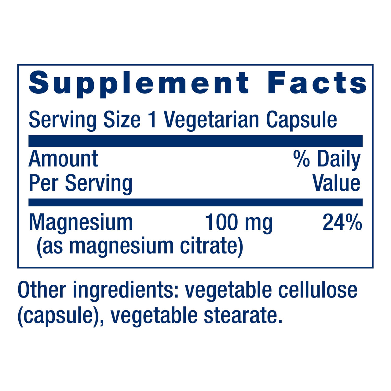 Life Extension Magnesium Citrate 100 mg Vegetarian Capsules, Blue, 100 Count