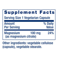 Thumbnail for Life Extension Magnesium Citrate 100 mg Vegetarian Capsules, Blue, 100 Count