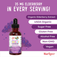 Thumbnail for MaryRuth Organics Toddler Elderberry Syrup, USDA Organic Elderberry, Sugar Free Kids Immune Support Supplement for Ages 1-3 Years, Clean Label Project Verified®, Vegan, Non-GMO, Gluten Free, 1 Fl Oz