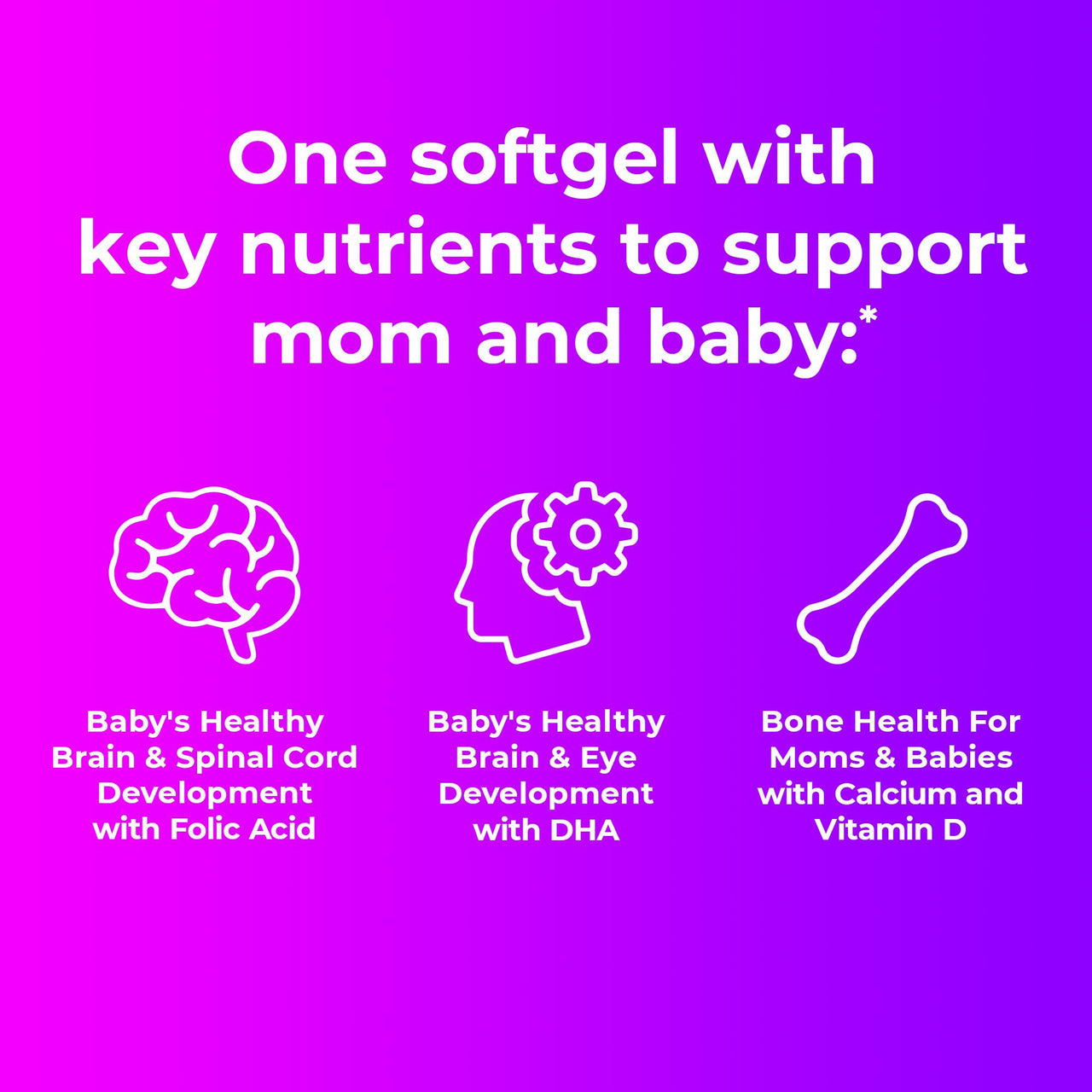 ONE A DAY Women's Prenatal 1 Multivitamin including Vitamins A, C, D, B6, B12, Iron, Omega-3 DHA & more - Supplement for Before, During, & Post Pregnancy, 30 Ct (Pack of 1)(Packaging May Vary)
