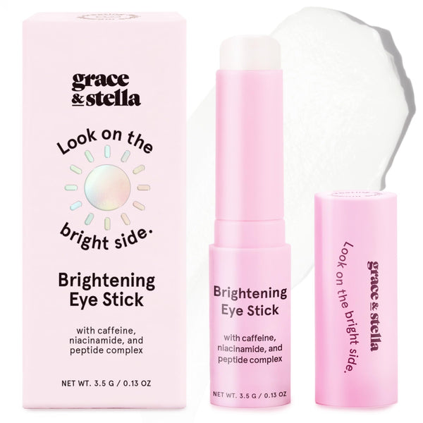 grace & stella Under Eye Brightener Balm Stick - Caffeine Eye Cream for Dark Circles, Puffiness, Wrinkles - Moisturizer Stick with Niacinamide, Hyaluronic Acid, Peptides - Vegan Skincare (0.13oz/3.5g)