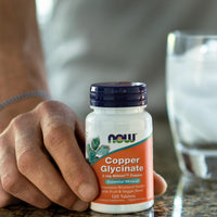 Thumbnail for Now Foods Supplements, Copper Glycinate with 3mg Albion Copper, Promotes Structural Health*, 120 Tablets, Light Gray, Tan