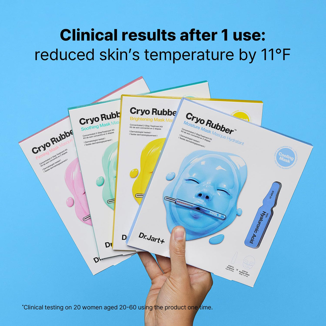 Dr.Jart+ Cryo Rubber Korean Face Mask with Moisturizing Hyaluronic Acid | Korean Skin Care | Travel Size, 1 Pack