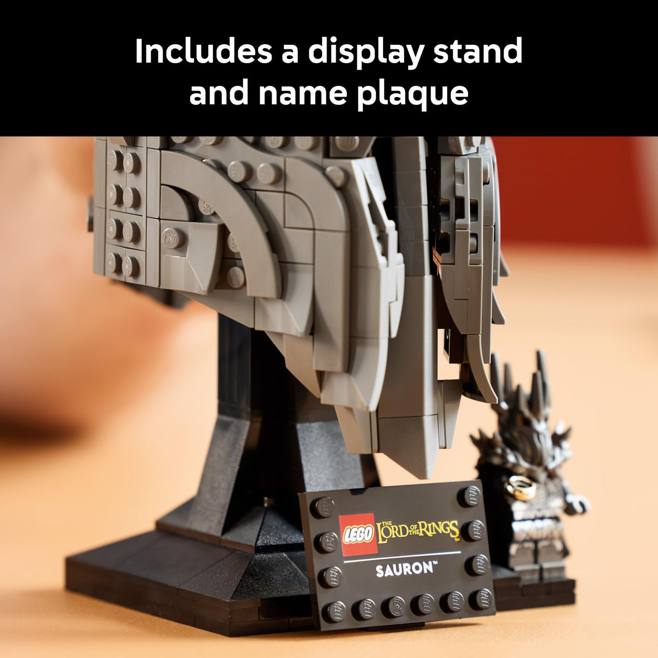 LEGO Icons The Lord of The Rings: Sauron's Helmet - Building Set for Adults, Ages 18+ - Bedroom, Home Office, Book Shelf Decor - W/Sauron Minifigure - Gift for Birthdays - 11373
