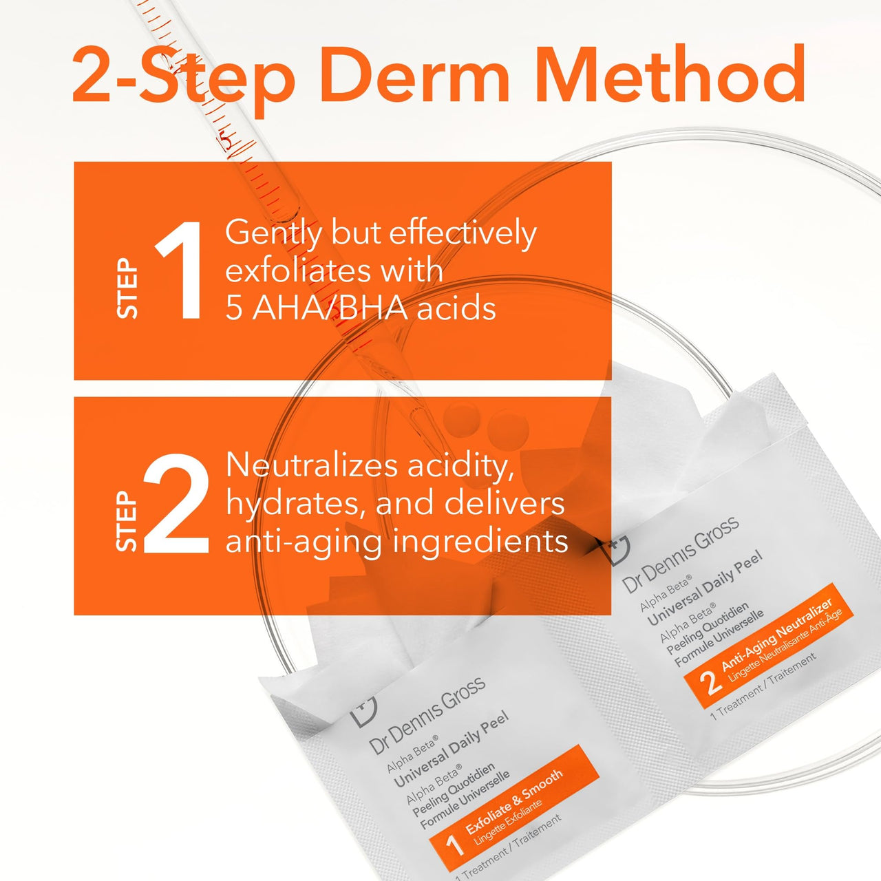 Dr Dennis Gross Alpha Beta Universal Daily Peel: for Uneven Tone or Texture and Fine Lines or Enlarged Pores, (30 Treatments)