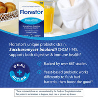Thumbnail for Florastor Probiotics for Digestive and Immune Health, 54 Capsules, Probiotics for Women & Men, Helps Flush Out Bad Bacteria, Boosts The Good with Our Strain Saccharomyces Boulardii, Packaging May Vary