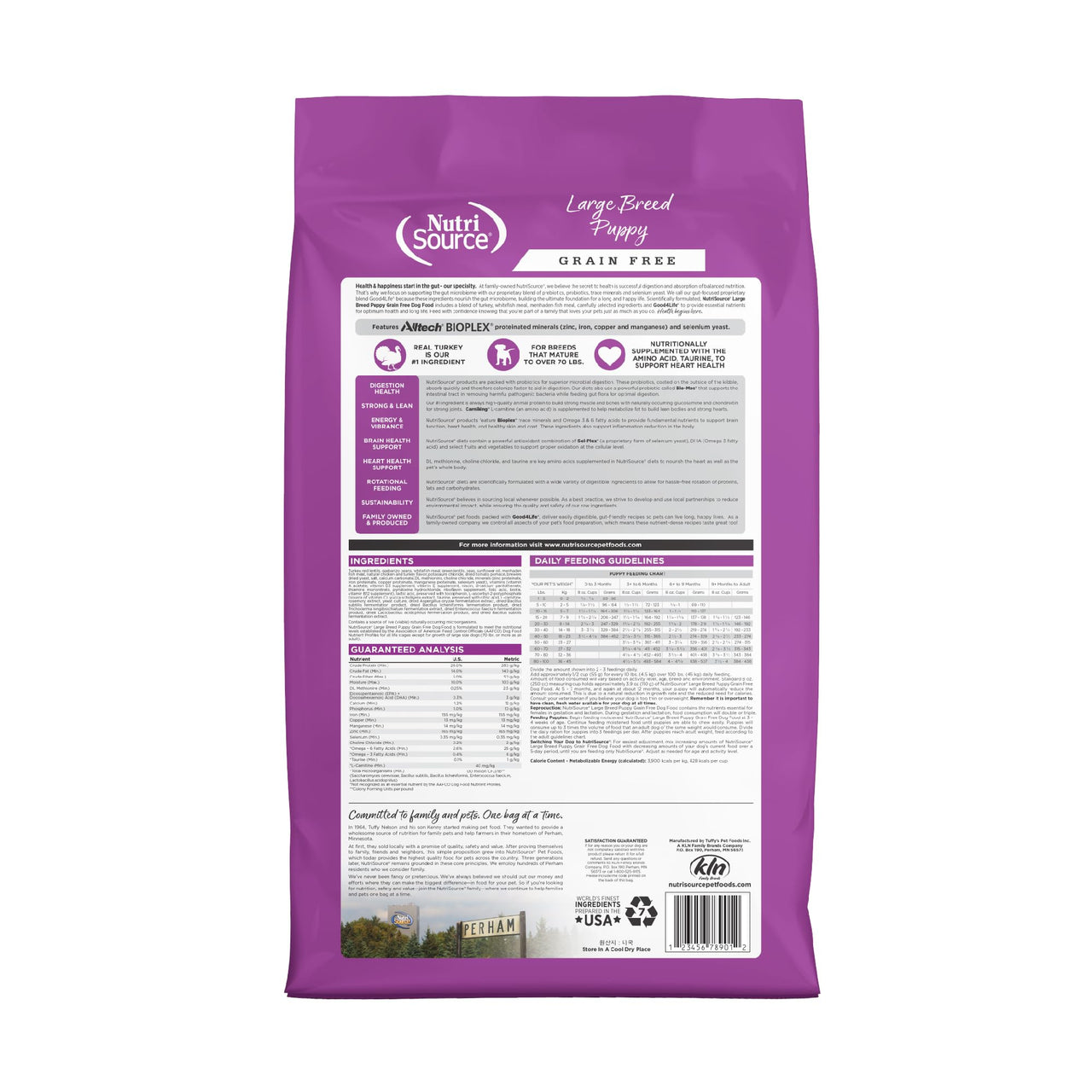 NutriSource Grain Free Dry Puppy Food for Large Breeds, Turkey, Whitefish and Menhaden Fish Meal, 12LB