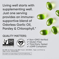 Thumbnail for Sports Research® Odorless Garlic Oil Pills with Parsley & Chlorophyll - Vegan Certified · Non-GMO · Gluten Free - 150 Plantgel Capsules