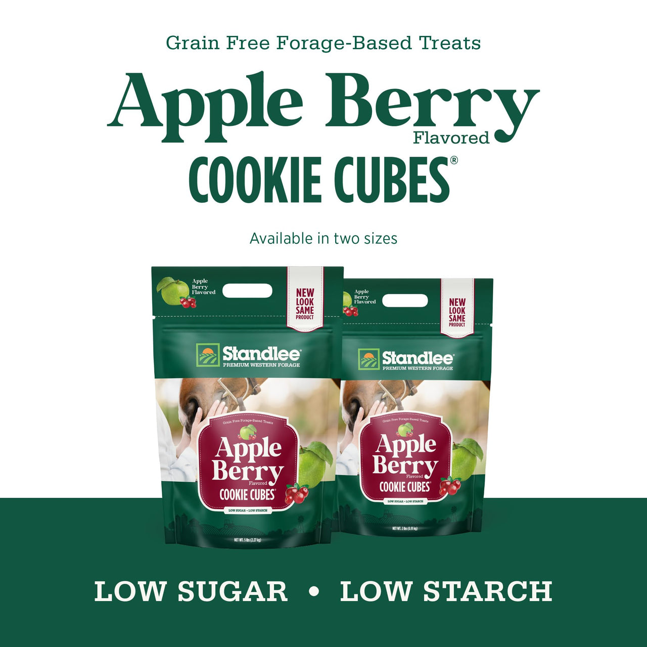 Standlee Apple Berry Cookie Cubes, Forage Based Horse Treat, 5lb