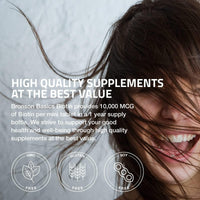 Thumbnail for Bronson Biotin 10,000mcg, Supports Healthy Hair, Skin and Nails, Vegetarian, Non-GMO, 150 Tablets