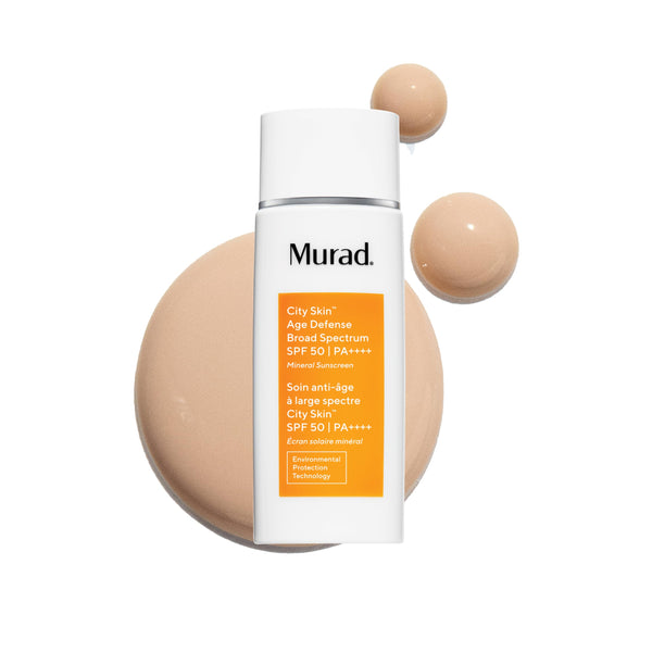 Murad City Skin Age Defense Broad Spectrum SPF 50 - Environmental Shield 100% Mineral Sunscreen - Blue Light Defense - SPF 50 Environmental Defense Sunscreen - Light Sunscreen for Face, 1.7 Fl Oz