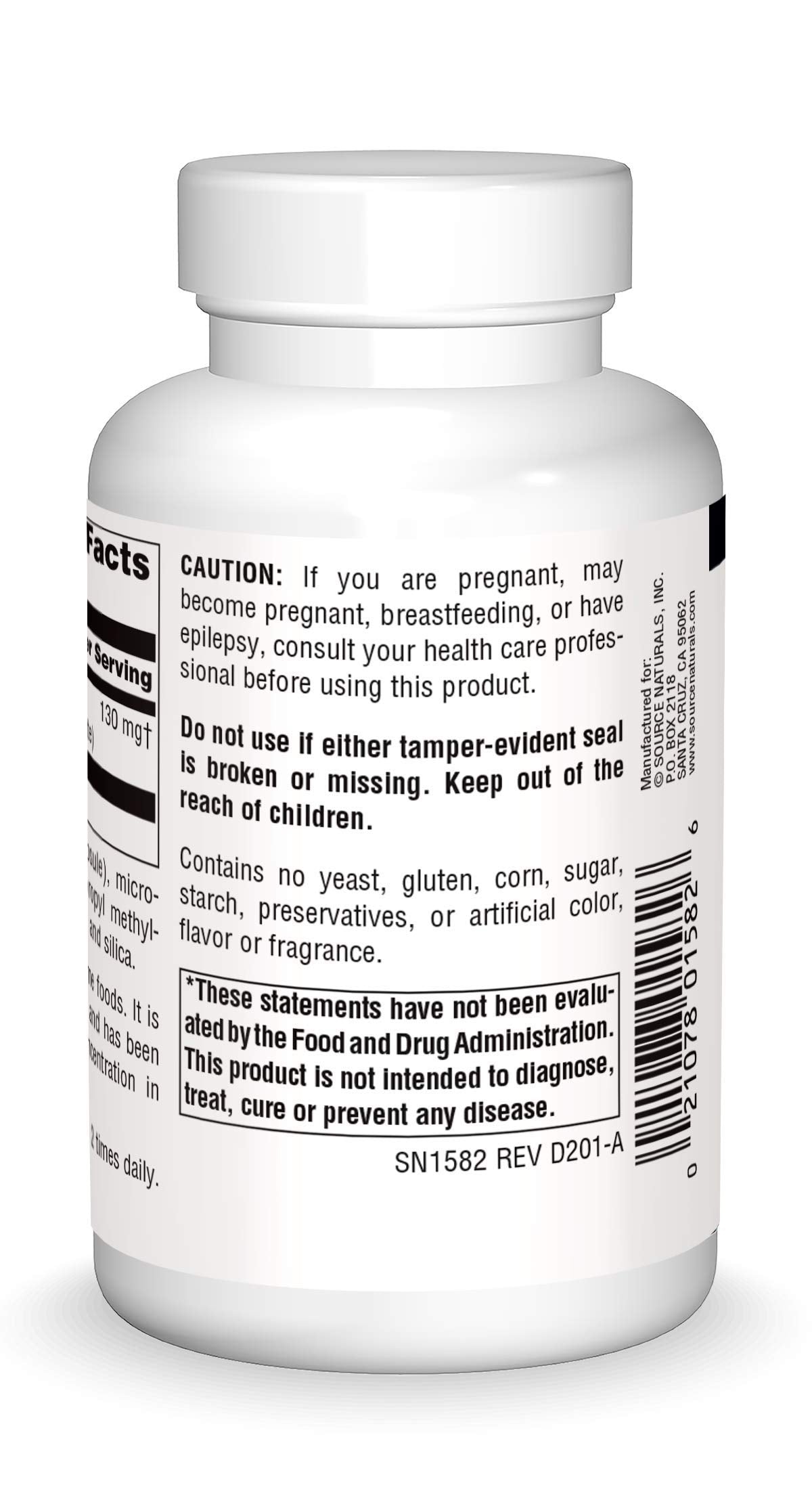 Source Naturals DMAE, Dimethylaminoethanol Bitartrate - Supports Mental Concentration*, 351mg - 100 Capsules