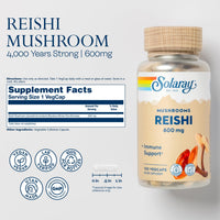 Thumbnail for SOLARAY Reishi Mushroom 600mg - Reishi Mushroom Capsules for Immune Support - Vegan, Lab Verified - 60-Day Money-Back Guarantee - 100 Servings, 100 VegCaps