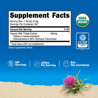 Thumbnail for Nutricost Organic Milk Thistle (Silybum Marianum) 8 oz per Container (Unflavored) - Non-GMO, Gluten-Free