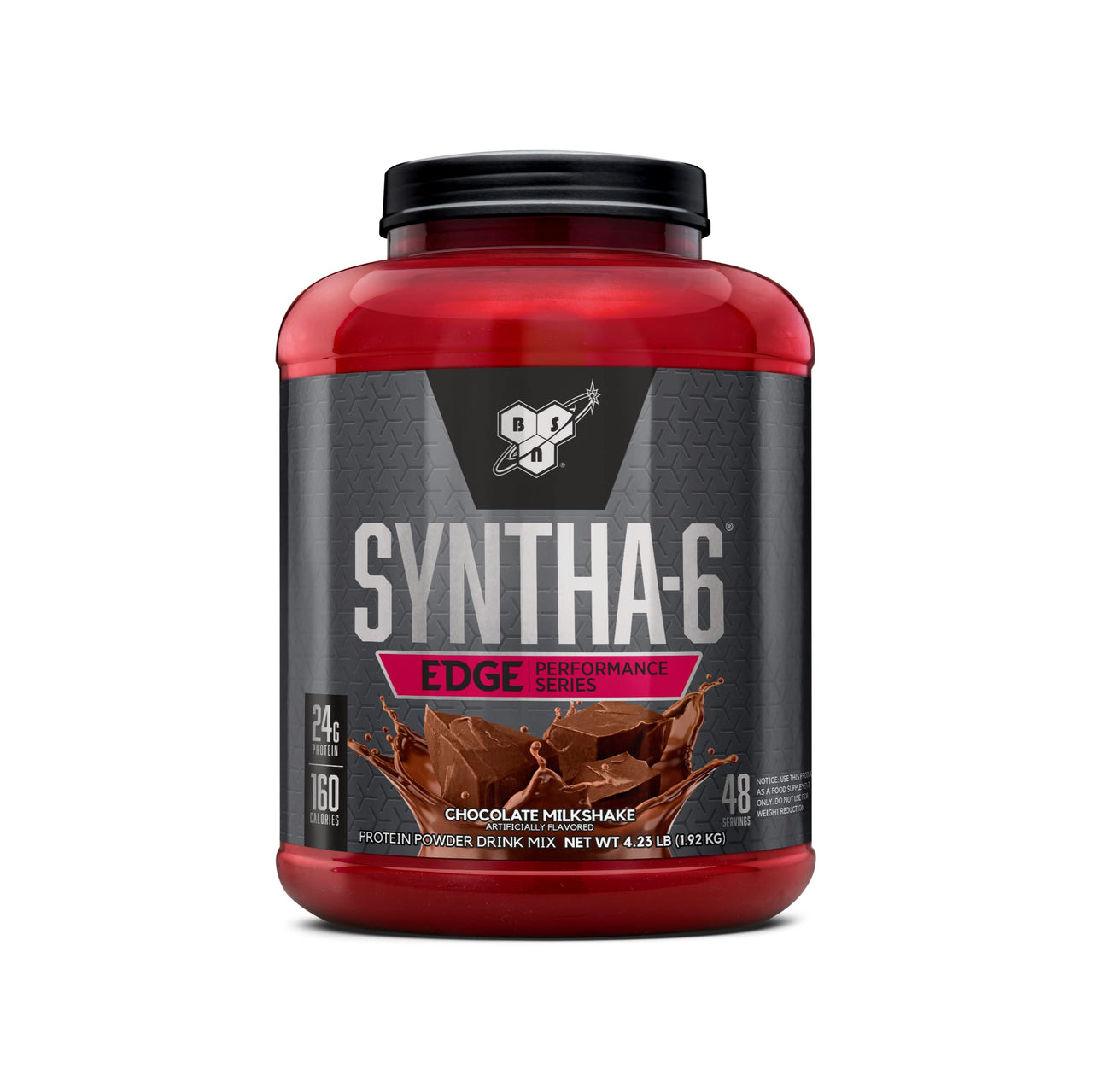 BSN SYNTHA-6 EDGE Protein Powder, Chocolate Flavored Powder with Hydrolyzed Whey, Micellar Casein, for Muscle Gain, Low Sugar, 24g Protein, Chocolate Milkshake, 48 Servings, 4.23 Pound (Pack of 1)