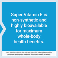 Thumbnail for Life Extension Super Vitamin E, 268 mg (400 IU), Non-Synthetic Vitamin E Supplement Promotes Whole-Body Health, Gluten-Free, Non-GMO, 90 softgels