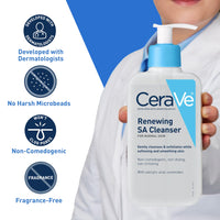 Thumbnail for CeraVe Renewing Salicylic Acid Cleanser, Formulated With Hyaluronic Acid, Niacinamide, & Ceramides, Gentle BHA Exfoliating Face Wash Smooths & Softens Skin, Non Comedogenic & Fragrance Free, 16 Ounce