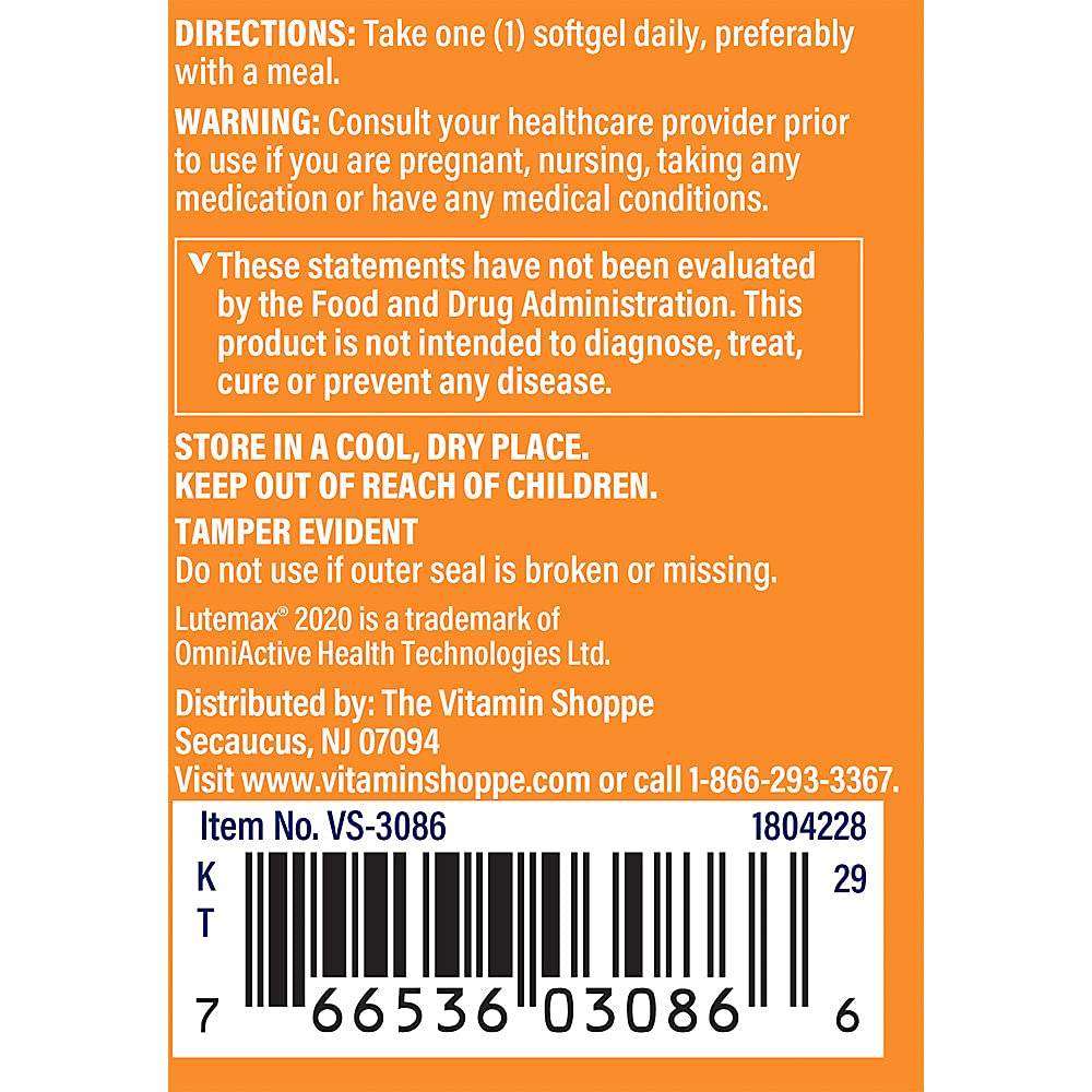 Lutein 120 Softgels by The Vitamin Shoppe