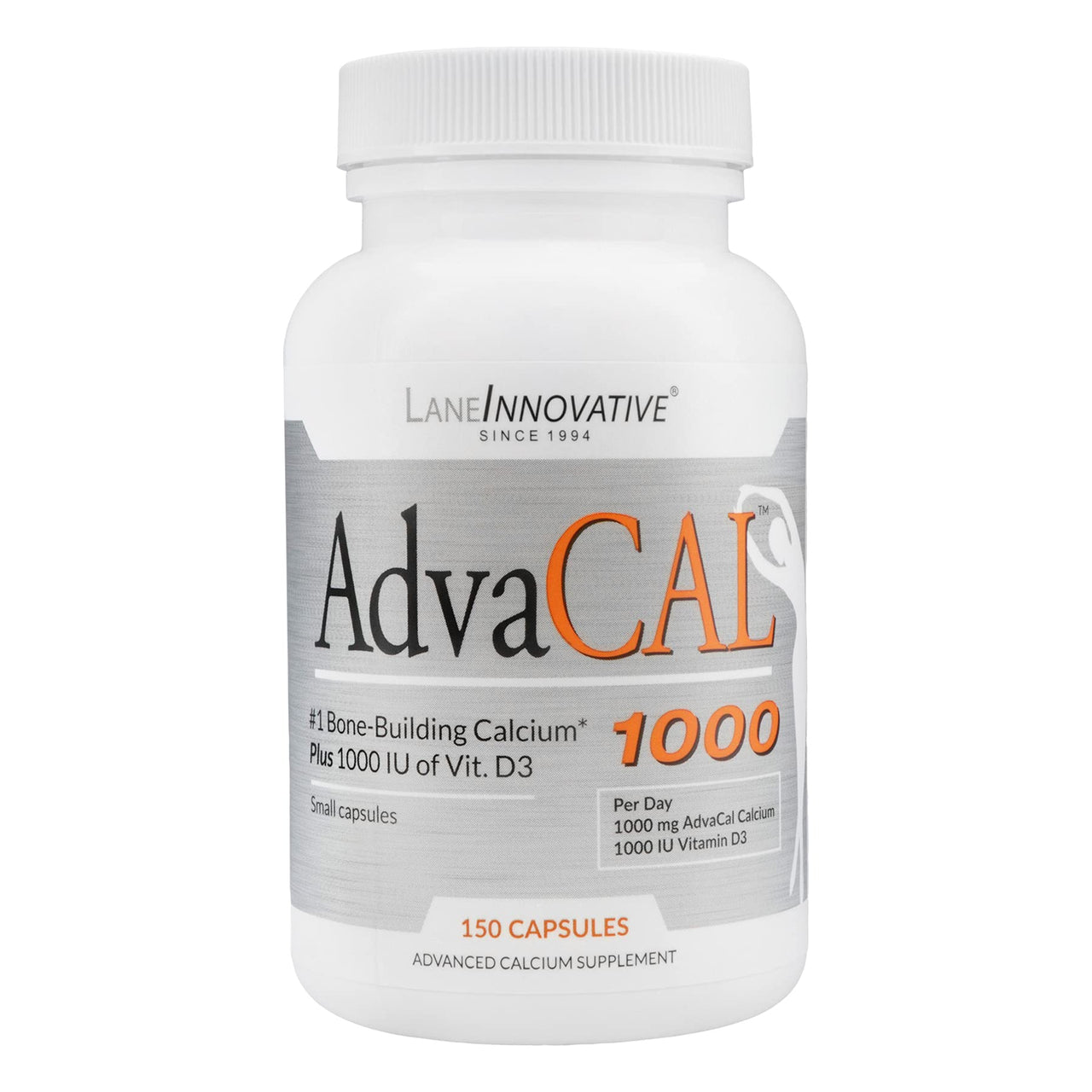 Lane Innovative - AdvaCAL 1000, Advanced Calcium Supplement, Easy to Swallow Extra Small Capsule, Supports Increased Bone Density (50 Servings)