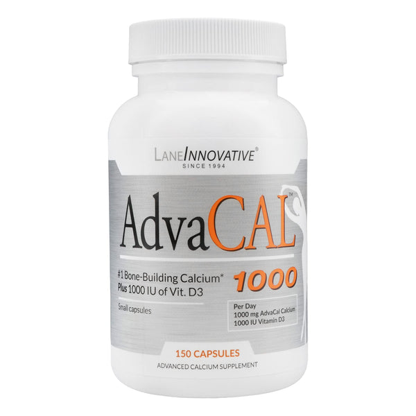 Lane Innovative - AdvaCAL 1000, Advanced Calcium Supplement, Easy to Swallow Extra Small Capsule, Supports Increased Bone Density (50 Servings)