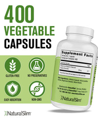 Thumbnail for NaturalSlim Natural Potassium Citrate Gluconate 99 mg - Kadsorb Supports Electrolyte Balance & Normal pH - Absorbable Potassium Supplements with Essential Minerals - Non GMO 400 Capsules 1 Pack