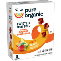 Thumbnail for Pure Organic Twisted Fruit Bites, Kids Snacks, Fruit Snacks, Peach Mango (16 Pouches)