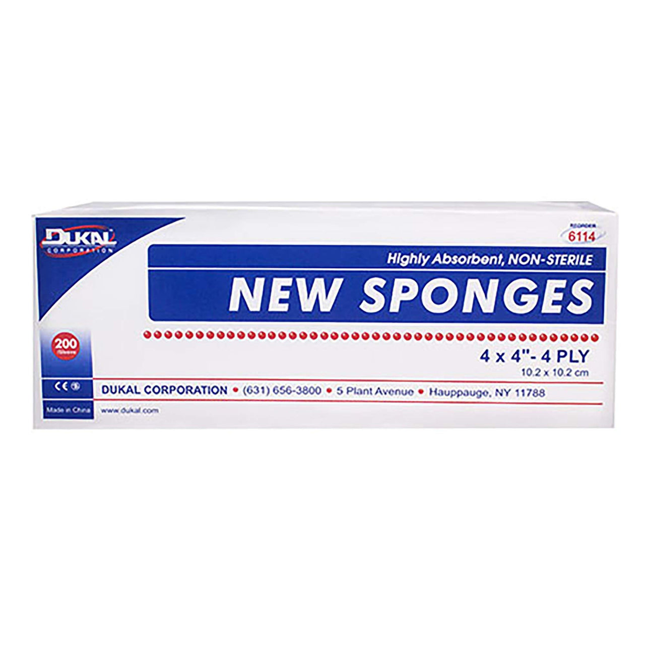 Dukal 4-Ply Non-Woven Gauze Sponge NonSterile 4 x 4 1 Bag(s), 200 per Bag