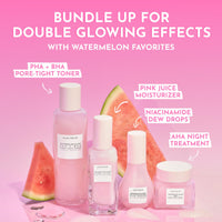 Thumbnail for Glow Recipe Travel Size Watermelon Glow AHA Night Treatment - Overnight Resurfacing Mask with AHA Complex, Hyaluronic Acid, Niacinamide & Watermelon Enzymes for Smooth, Glowing, Even-Toned Skin (25ml)
