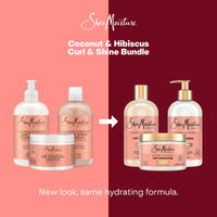 Thumbnail for SheaMoisture Coconut & Hibiscus Curl & Shine Shampoo & Conditioner + Curl Enhancing Smoothie for Bouncy Curls, Frizz Control, Gifts for Women