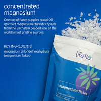 Thumbnail for LIFE-FLO Magnesium Bath Flakes - Unscented Magnesium Flakes with Ancient Trace Minerals from the Zechstein Seabed - Epsom Salt Bath Soak Alternative or Relaxing Foot Soak - 60-Day Guarantee - 26.4oz