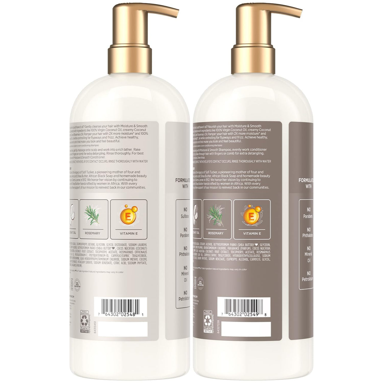 SheaMoisture Shampoo & Conditioner, Moisture & Smooth for Wavy, Curly Hair Strengthening & Frizz Control, 34 Oz Ea