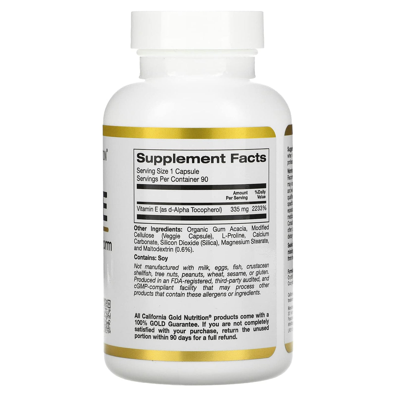 Bioactive Vitamin E, 335 mg (500 IU), 90 Veggie Capsules, California Gold Nutrition