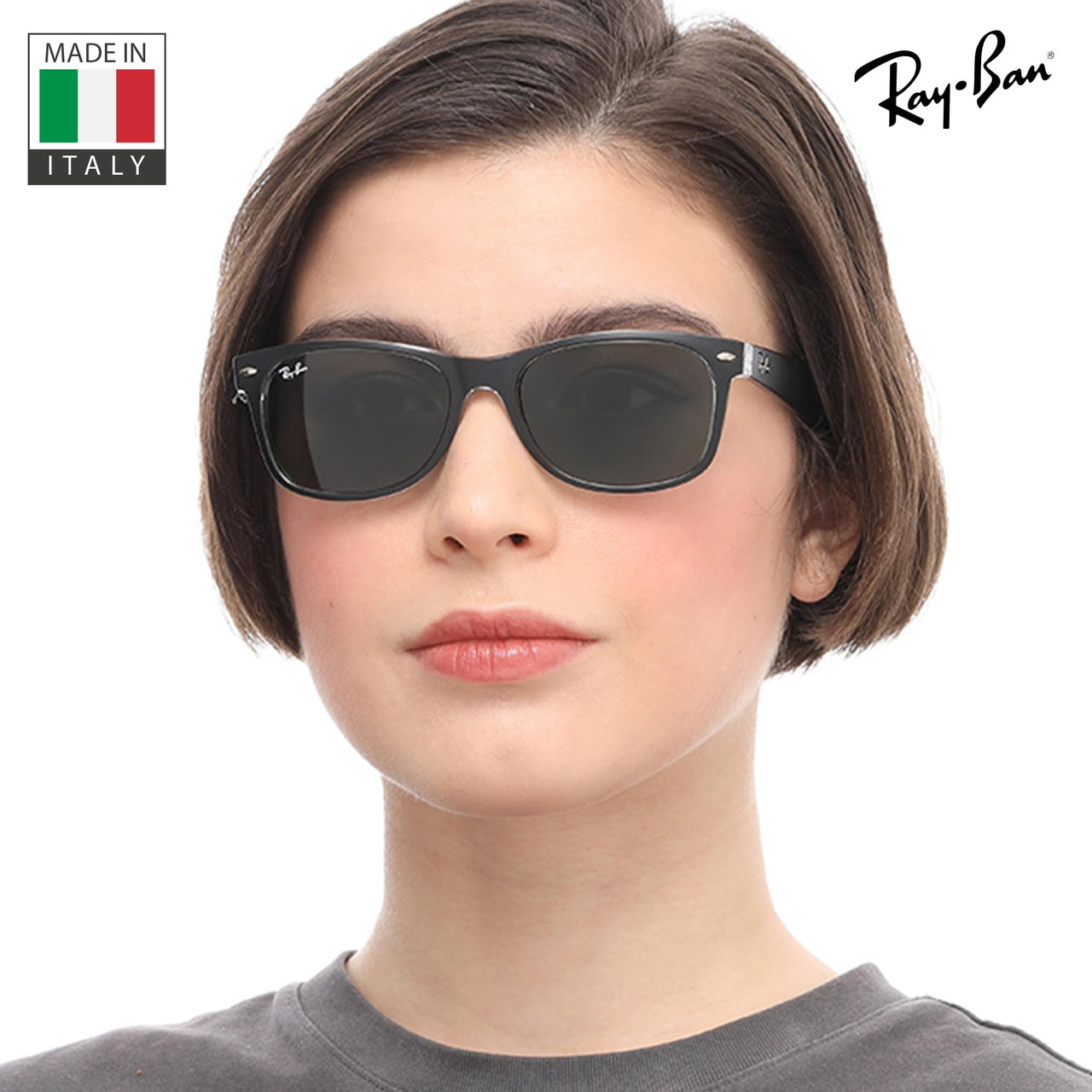 Ray-Ban RB2132 NEW WAYFARER COLOR MIX Square Shaped Non-Polarized Sunglasses for Men & Women – Includes Official RAYBAN Eyewear Kit – Ideal Formal & Casual Wear Sunglasses – G-15 Green Lens