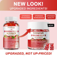Thumbnail for GREENPEOPLE Magnesium Glycinate Gummies 400mg - Sugar Free Magnesium Supplement with Magnesio Citrate, Vitamin D, and B6 for Calm Support & Sleep for Adults - High Absorption - Raspberry Gummies