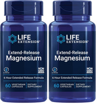 Thumbnail for Life Extension Extend-Release Magnesium,prolonged Heart & Bone Health Support,Cardiovascular & Blood Pressure Health Support,bioavailable Formula,Gluten-Free,Non-GMO,Vegetarian,60 Capsules,(Pack of 2)