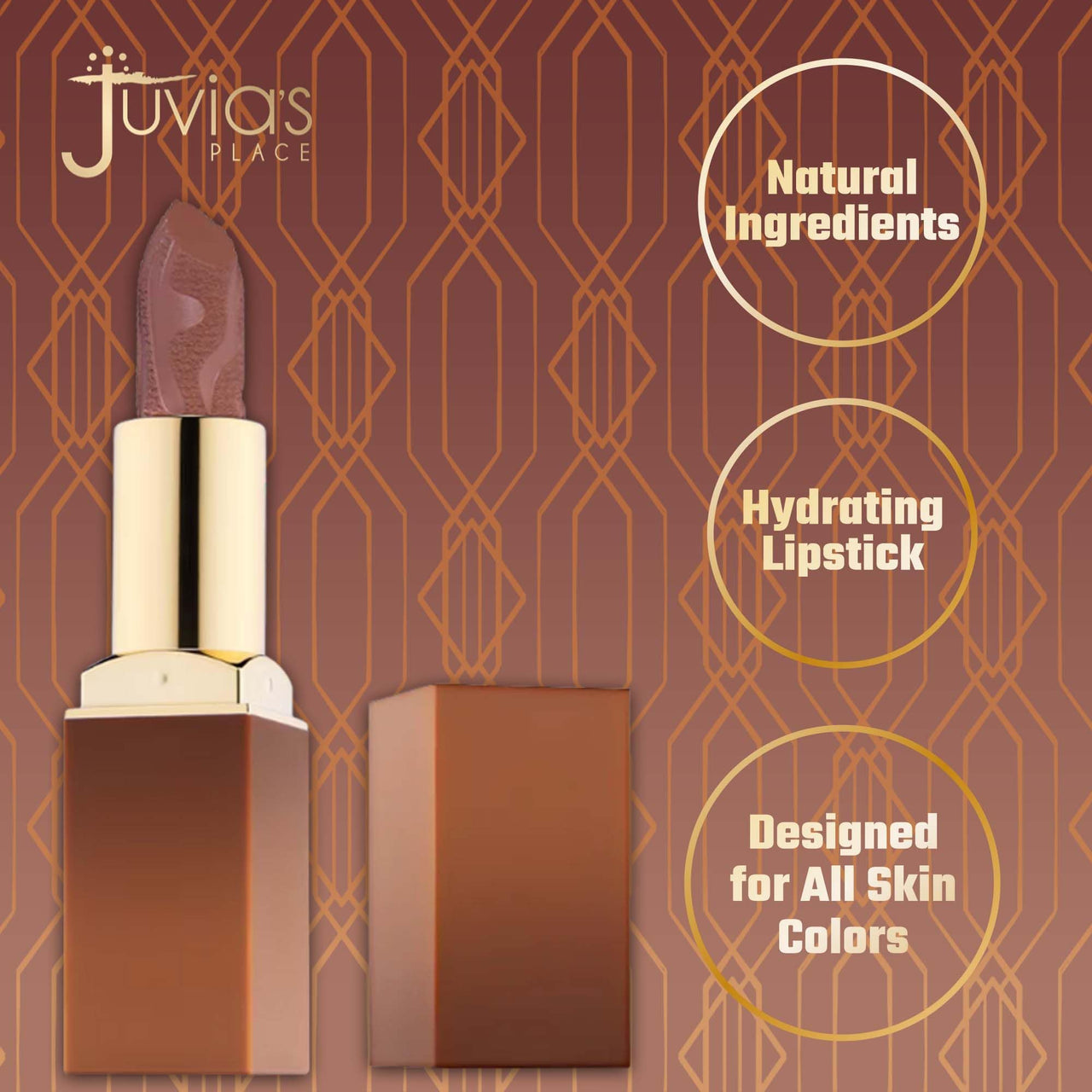 Juvia's Place Nubian Earth Matte Lipstick Morocco - Hydrating, Long-lasting, Richly Pigmented Lip Makeup, Creamy Lipstick with Matte Finish, Beauty & Lip Care Product